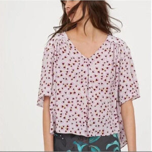 Anna Glover x H&M Patterned Crepe Blouse - (oversized) Size 6 - EUC‎